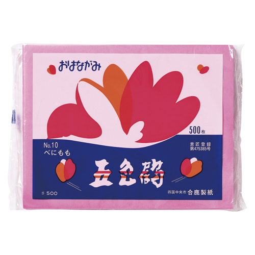 合鹿製紙　ＧＴ５００－１０　お花紙　五色鶴　５００枚入　べにもも