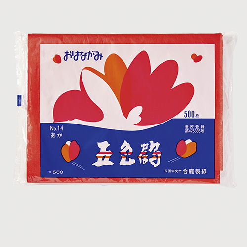 合鹿製紙　ＧＴ５００－１４　お花紙　五色鶴　５００枚入　あか