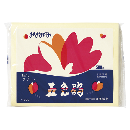 合鹿製紙　ＧＴ５００－１８　お花紙　五色鶴　５００枚入　クリーム