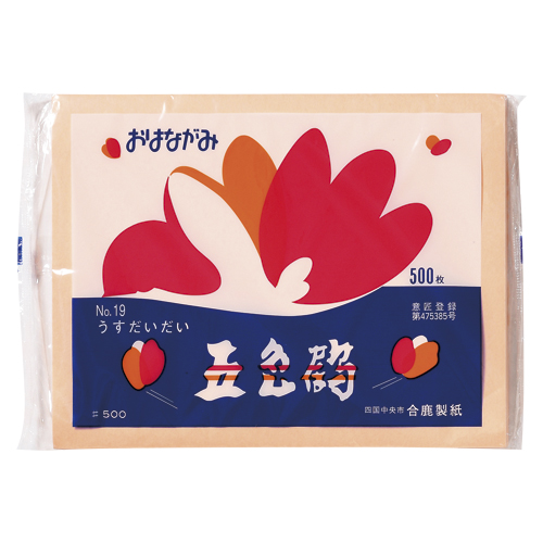 合鹿製紙　ＧＴ５００－１９　お花紙　五色鶴　５００枚入　うすだいだい