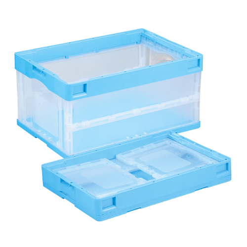岐阜プラ　ＣＢ－Ｓ４１ＮＲ　ＡＬ（ブルートウメイ　折りたたみコンテナーフタなし／透明（青）