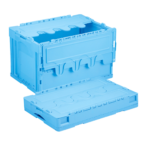 岐阜プラ　ＣＦ－Ｓ５１ＮＲ　ＡＬ（ブルー）　折りたたみコンテナー　フタ付き／青