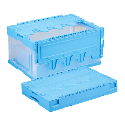 岐阜プラ　ＣＦ－Ｓ４１ＮＲ　ＡＬ（ブルートウメイ　折りたたみコンテナー　フタ付き／透明