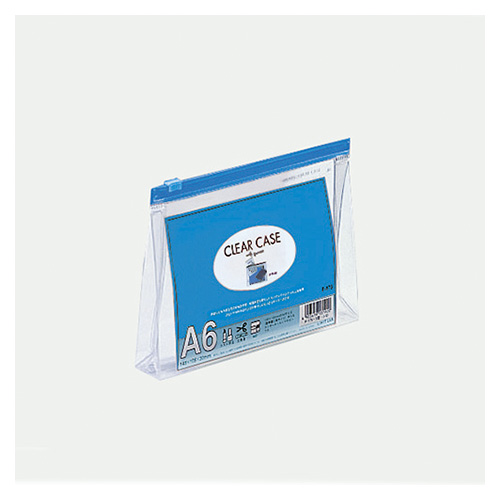 リヒトラブ　Ｆ－１７５アイ　クリヤーケース　マチ付　Ａ６Ｓ　藍