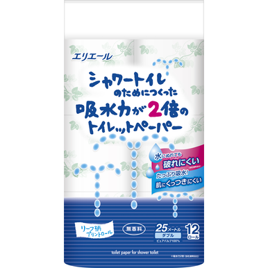 ［ケース］シャワートイレのためにつくった吸水力が２倍のトイレットペーパー１２RW×6パック