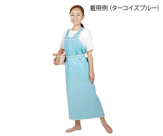 入浴ケアカ～ルイエプロンⅡ　Ｍ　ターコイズブルー