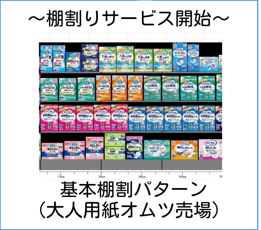 弊社基本棚割パターン（大人用紙オムツ売場）