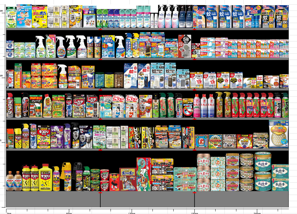 弊社基本棚割パターン（虫ケア売場）