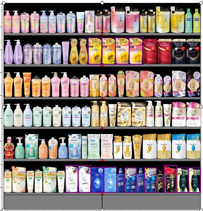 弊社基本棚割パターン（ヘアケア売場）