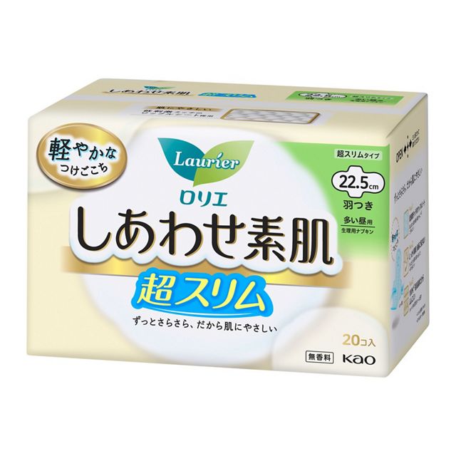 ロリエしあわせ素肌　通気超スリム多い昼用羽つき２０コ入