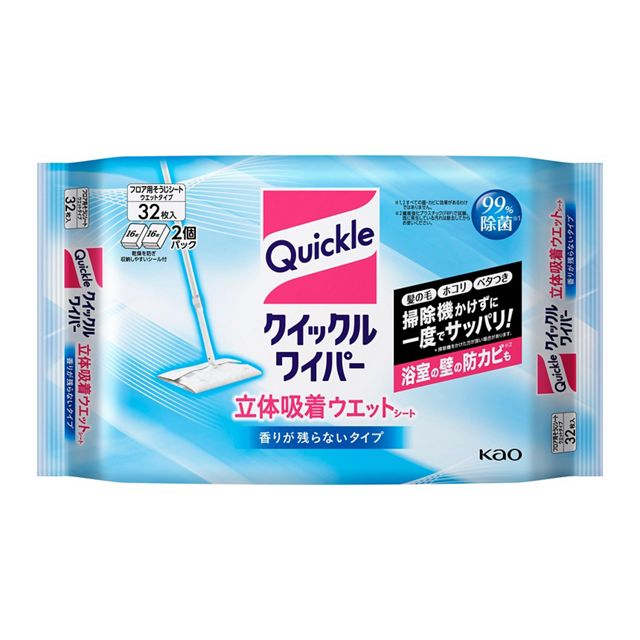 クイックルワイパー　立体吸着ウエットシート３２枚