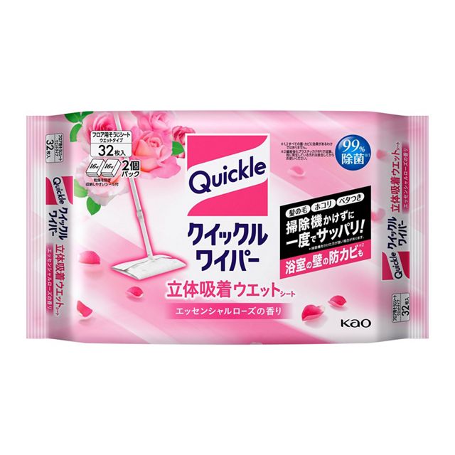 クイックルワイパー　立体吸着ウエット　ローズ３２枚