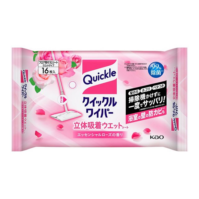 クイックルワイパー　立体吸着ウエットシート　ローズ１６枚