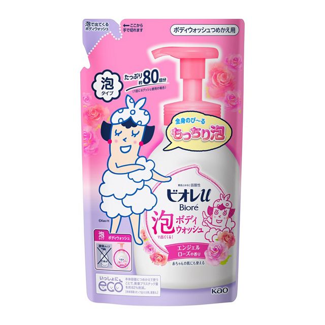 ビオレｕ泡で出てくるボディウォッシュ　ローズ　つめかえ用