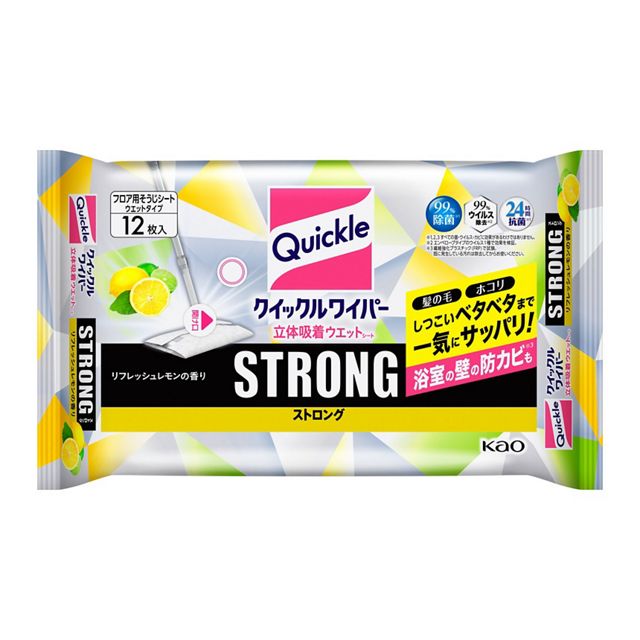 クイックル立体吸着ウエットシートストロング　レモン１２枚