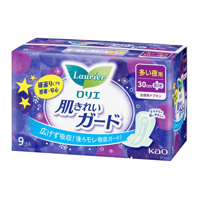 ロリエ　肌きれいガード　夜用　羽つき　９コ入