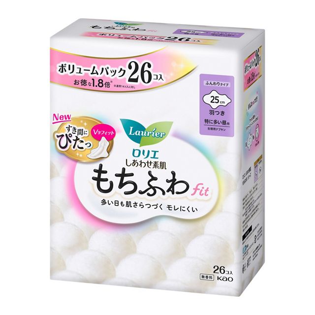 ロリエ　しあわせ素肌　もちふわｆｉｔ　特に多い昼用２５ｃｍ　２６コ
