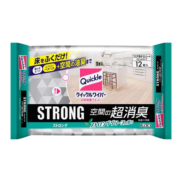 クイックル　立体吸着ウエットシート　ストロング　消臭ＥＸ　１２枚入