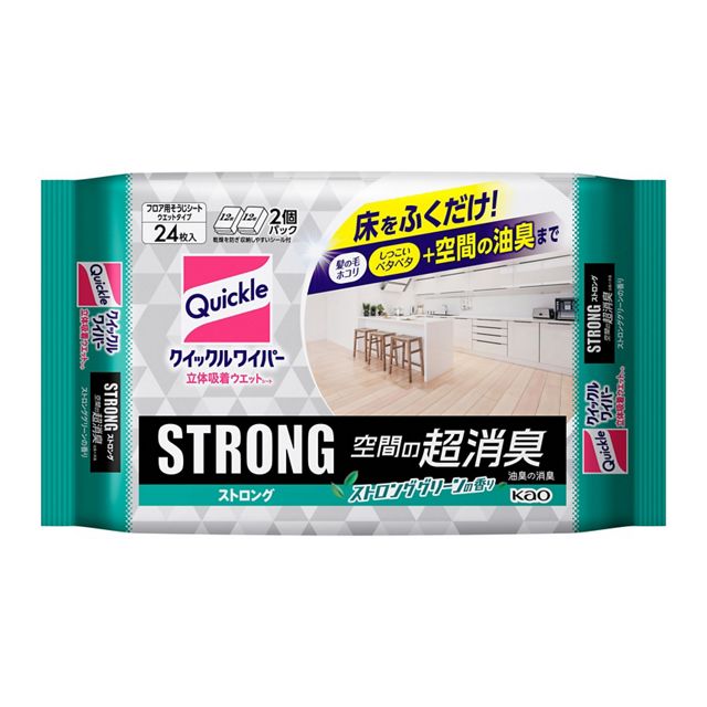 クイックル　立体吸着ウエットシート　ストロング　消臭ＥＸ　２４枚入