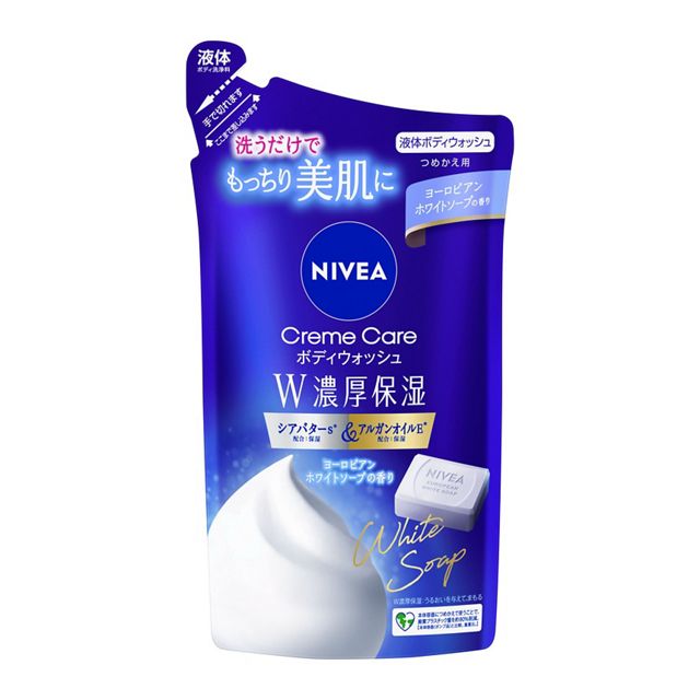 ニベア　クリームケアＢＷ　Ｗ濃厚保湿　ヨーロピアンソープ　つめかえ用　３４０ｍｌ