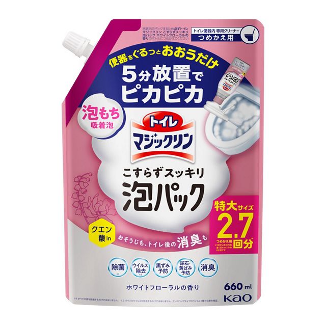 トイレマジックリン　こすらずスッキリ泡パック　フローラル　詰替　６６０ｍｌ