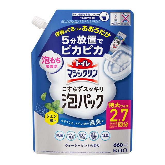 トイレマジックリン　こすらずスッキリ泡パック　ミント　詰替　６６０ｍｌ