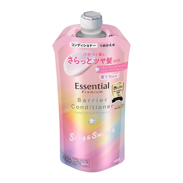 エッセンシャル　プレミアム　うるおいバリアコンディショナー　シルキー＆スムース　つめかえ用　３４０ｍｌ