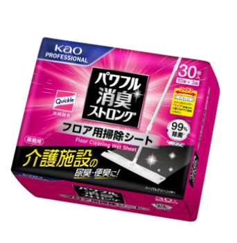 パワフル消臭ストロング　フロア用掃除シート　３０枚　さわやかなハーバルグリーンの香り