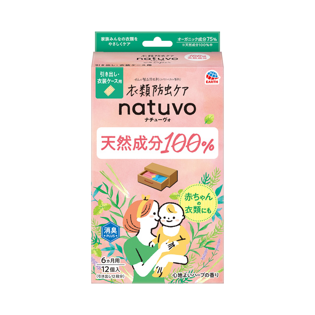 衣類防虫ケア　ｎａｔｕｖｏ　引き出し・衣装ケース用１２個入