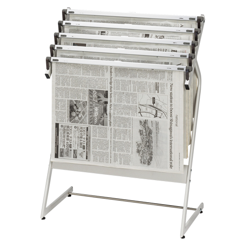 クラウン　新聞架（スチール製）５段タイプ