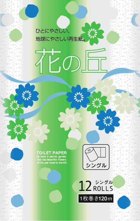 ［ケース］アスト　花の丘　トイレットペーパー　再生紙　１２Ｒ×６袋