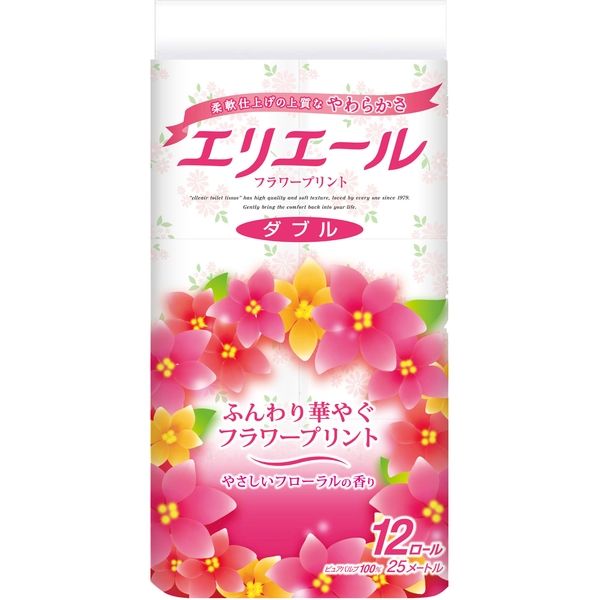 エリエール　トイレットティシューフラワープリント　１２Ｒ（ダブル）