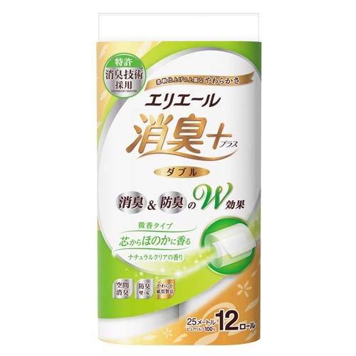 ［ケース］エリエール消臭プラス　トイレティシューしっかり香るナチュラルクリアの香り１２RW×6パック