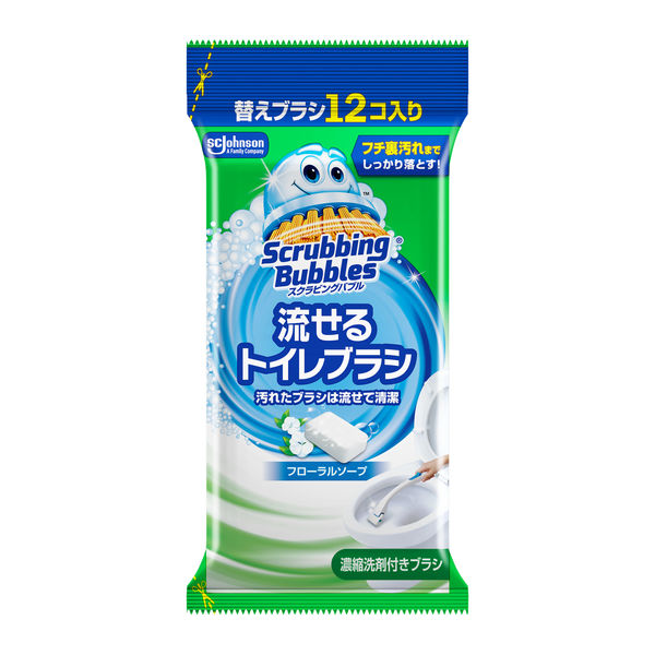 スクラビングバブル流せるトイレブラシフローラルソープ替１２Ｐ
