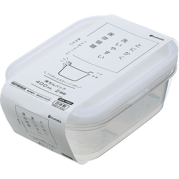 イノマタ　１８３４　楽ちんパック　角型４００ｍｌ　２Ｐ　Ｗ
