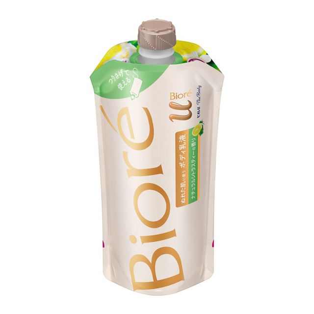 ［廃止品］ビオレｕザボディぬれた肌に使うボディ乳液　ナチュラルシトラスティーの香り　つりさげパック　３００ｍｌ