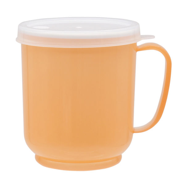 フタ付クリーミーコップ　オレンジ