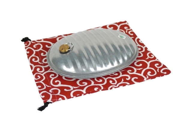 ［在庫限り］湯たんぽＡ(エース)２．５Ｌ袋付　和柄えんじ