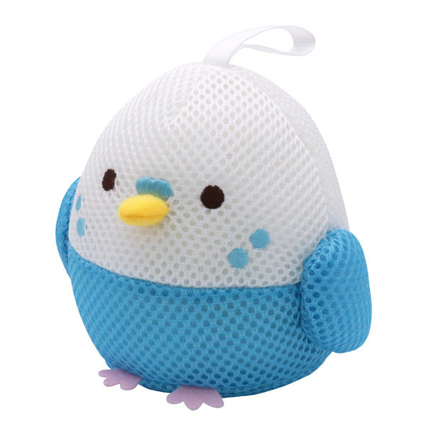せきせいいんこ　おふろでぬいぐるみ