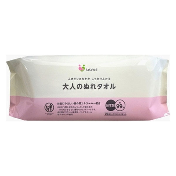 ＣａｒｅＣｏｃｏＳａＳａＹｅｌｌ大人のぬれタオル　７０枚