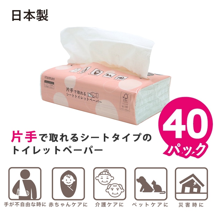 片手でとれるシートトイレットペーパーＭ１８０Ｗソフト