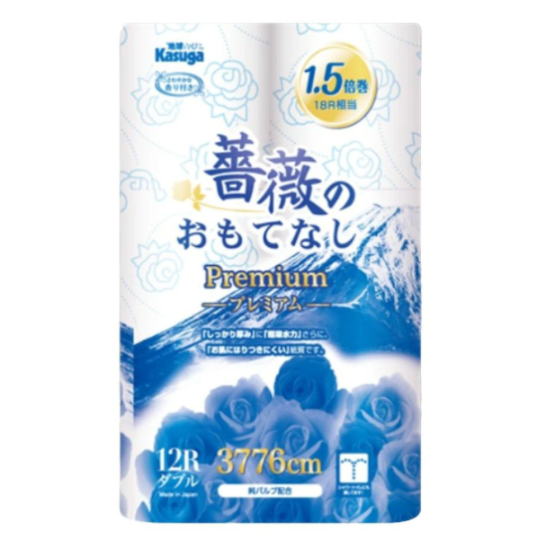薔薇のおもてなしプレミアム　12ロール　114ｍｍ×37.76ｍ巻　ダブル