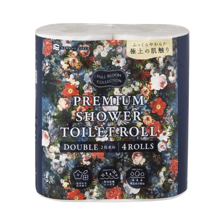 FULL BLOOM COLLECTION　プレミアムシャワートイレット４ロールダブル２５Ｍ