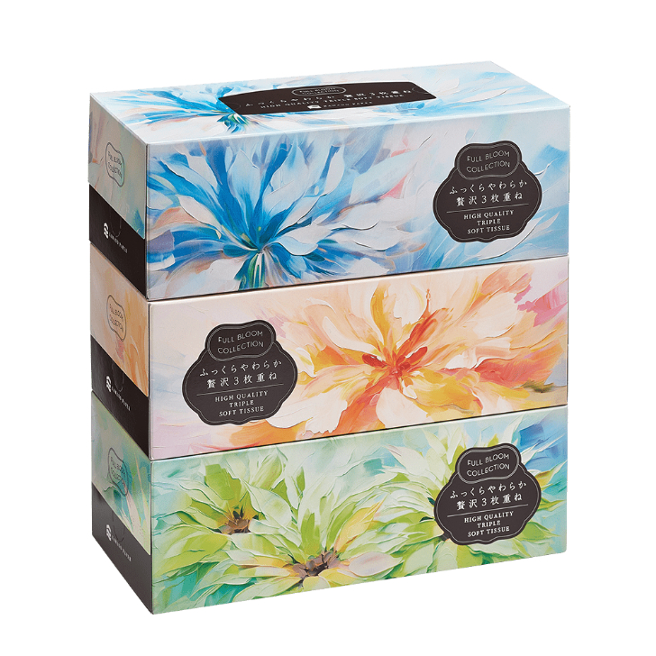 FULL BLOOM COLLECTIONふっくらやわらか贅沢３枚重ねＢＯＸ１３０組×３Ｐ