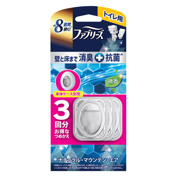 ファブリーズトイレ用消臭剤プレミアムシリーズ＋抗菌　ナチュラル・マウンテン・エアつめかえ３個パック　６．３ｍＬｘ３