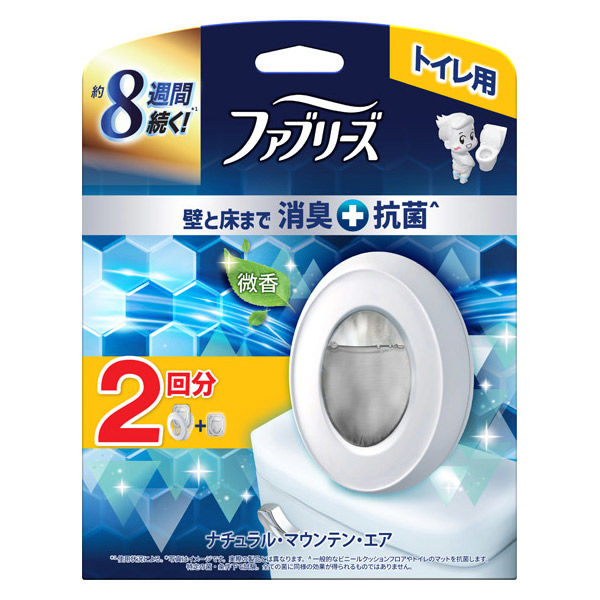 ファブリーズトイレ用消臭剤プレミアムシリーズ＋抗菌　ナチュラル・マウンテン・エア　本体＋つめかえ１個パック　６．３ｍＬｘ２