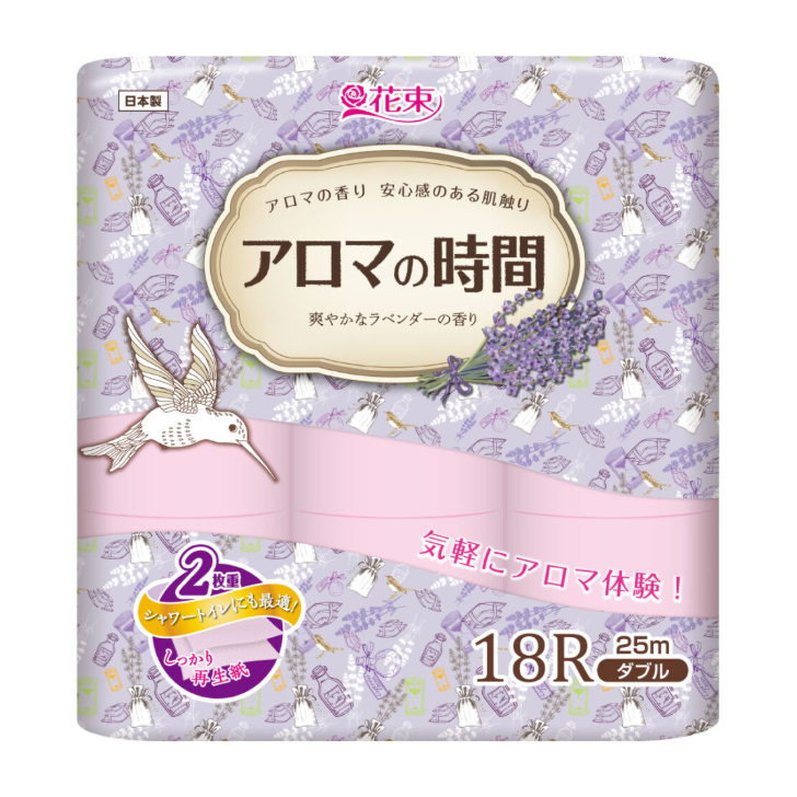 花束アロマの時間爽やかなラベンダーの香り １８ロール　 ダブル