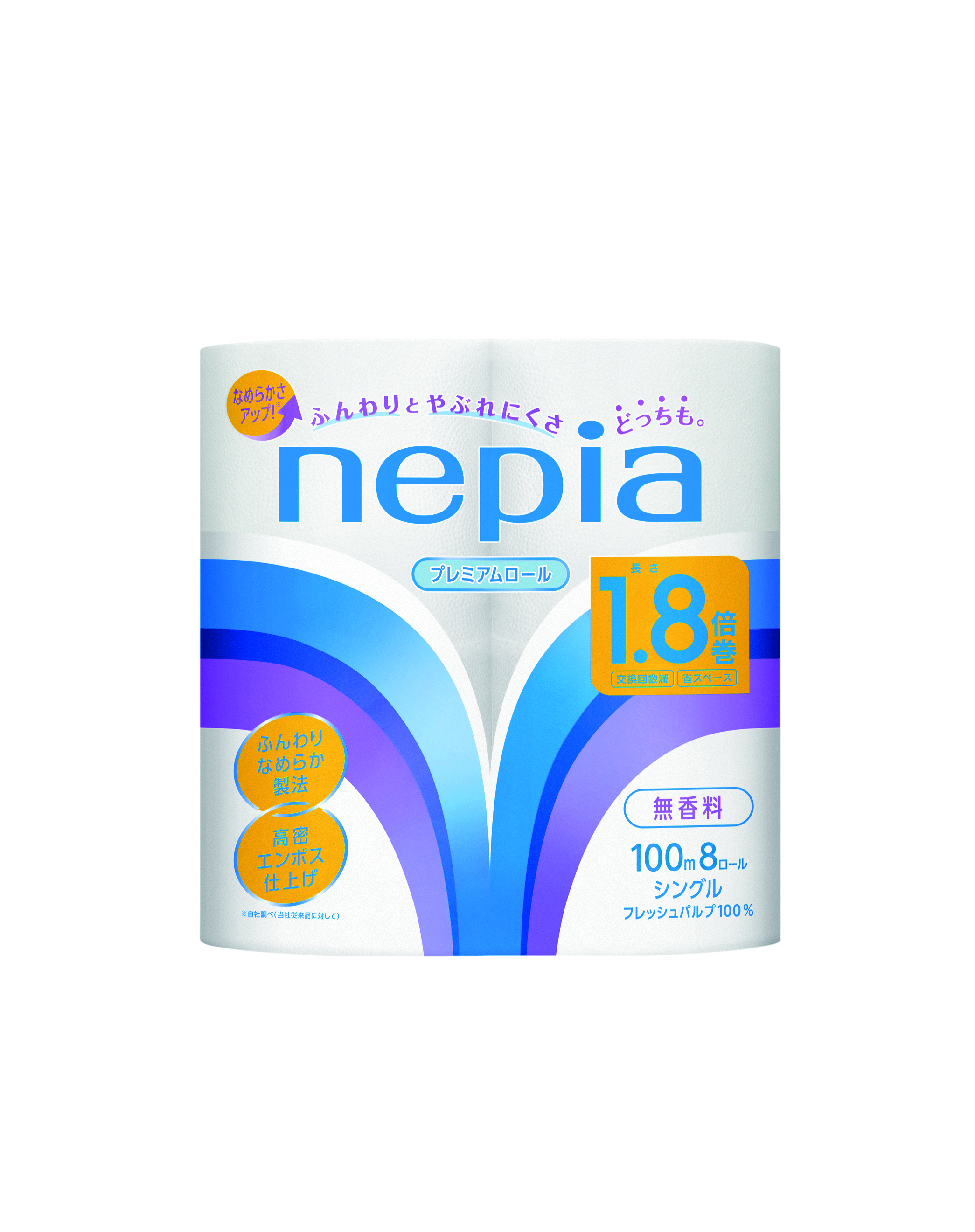 ネピアトイレットロ－ル１．８倍巻 ８Ｒ Ｓ １００ｍ
