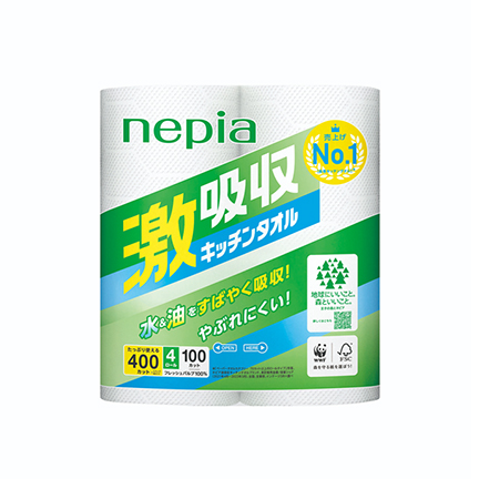 ネピア激吸収キッチンタオル４Ｒ　１００カット