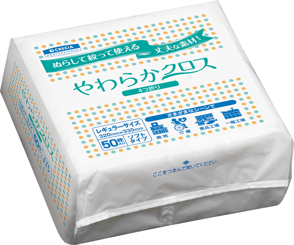 やわらかクロス ４つ折り　５０枚×１８パック